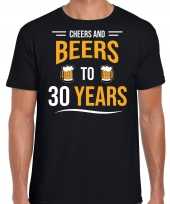 Cheers and beers jaar verjaardag cadeau zwart heren t-shirt 10251695