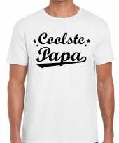 Coolste papa cadeau wit heren t-shirt