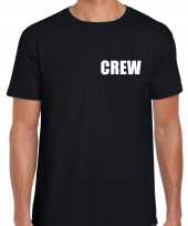 Crew personeel tekst zwart heren t-shirt