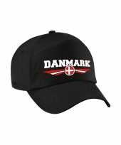Denemarken danmark landen pet baseball cap zwart volwassenen t-shirt