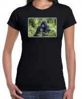 Dieren gorilla apen foto zwart dames t-shirt