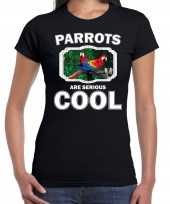Dieren papegaai zwart dames parrots are cool t-shirt