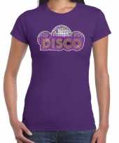 Disco fun paars dames t-shirt
