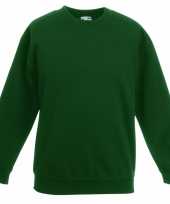 Donkergroene katoenmix sweater jongens t-shirt