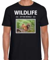 Eekhoorn dieren foto wildlife of the world zwart heren t-shirt
