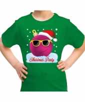 Fout kers coole kerstbal christmas party groen kids t-shirt