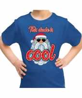 Fout kers stoere santa this dude is cool blauw kids t-shirt