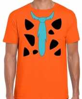 Fred holbewoner kostuum oranje heren t-shirt