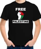 Free palestine zwart kinderen palestina palestijnse vlag vuist t-shirt