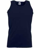 Fruit of the loom navy blauw singlet mouwloos t-shirt