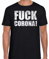Fuck corona protest zwart heren t-shirt