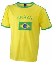 Geel heren vlag brazilie t-shirt