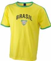 Geel voetbal brazilie heren t-shirt