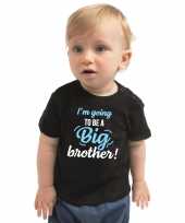 Going to be a big brother cadeau zwart baby jongen aankodiging zwangerschap grote broer t-shirt