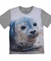 Grijs zeehond kinderen t-shirt