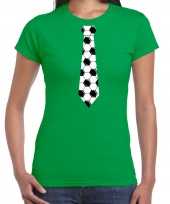 Groen supporter voetbal stropdas ek wk dames t-shirt