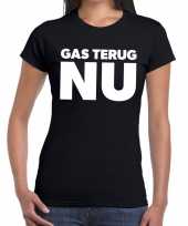 Groningen protest gas terug nu zwart dames t-shirt
