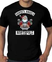 Grote maten fout kerst outfit santas angels northpole zwart heren t-shirt
