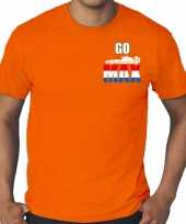 Grote maten go max coureur supporter race fan raceauto borst oranje heren t-shirt