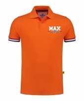 Grote maten max coureur supporter race fan luxe polo logo borst grams oranje heren t-shirt