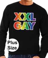 Grote maten xxl gay regenboog sweater zwart heren t-shirt