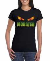 Halloween halloween monster ogen zwart dames t-shirt