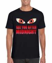 Halloween see you after midnight halloween vampier zwart heren t-shirt