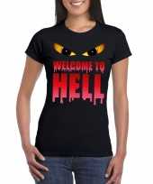Halloween welcome to hell halloween duivel zwart dames t-shirt