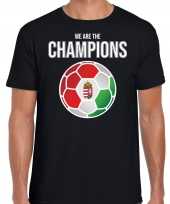Hongarije ek wk supporter we are the champions hongaarse voetbal zwart heren t-shirt