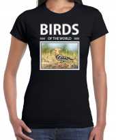 Hop vogels dieren foto birds of the world zwart dames t shirt