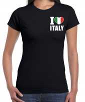 I love italy italie zwart borst dames t-shirt