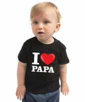 I love papa cadeau zwart baby jongen meisje t-shirt