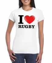 I love rugby wit dames t-shirt