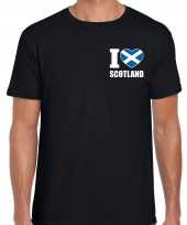 I love scotland schotland zwart borst heren t-shirt