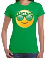 Irish smiley st patricks day kostuum groen dames t-shirt