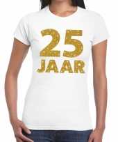 Jaar goud glitter verjaardag jubileum kado wit dames t-shirt