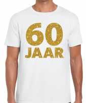 Jaar goud glitter verjaardag jubileum kado wit heren t-shirt 10154821