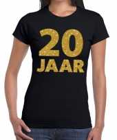 Jaar goud glitter verjaardag jubileum kado zwart dames t-shirt