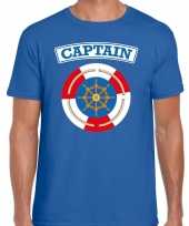 Kapitein captain verkleed blauw heren t-shirt