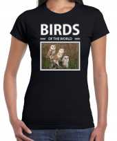 Kerkuilen dieren foto birds of the world zwart dames t shirt