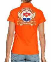 Kingsday drinking team polo oranje dames t-shirt