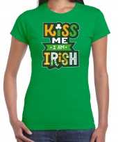 Kiss me im irish st patricks day kostuum groen dames t-shirt