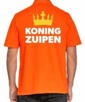 Koningsdag polo koning zuipen oranje heren t-shirt