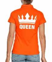 Koningsdag polo queen oranje dames t-shirt