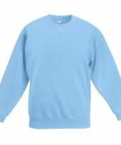 Lichtblauwe katoenmix sweater meisjes t-shirt