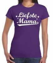 Liefste mama cadeau paars dames t-shirt