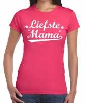 Liefste mama cadeau roze dames t-shirt