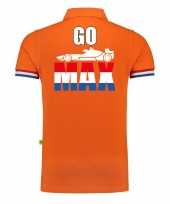 Luxe grote maten go max coureur supporter race fan polo grams oranje t-shirt