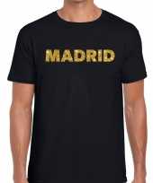 Madrid gouden glitter tekst zwart heren t-shirt