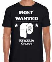 Most wanted toiletpaper zwart heren t-shirt